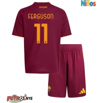 Camiseta AS Roma Evan Ferguson #11 Primera Equipación para niños 2025-26 manga corta (+ pantalones cortos)